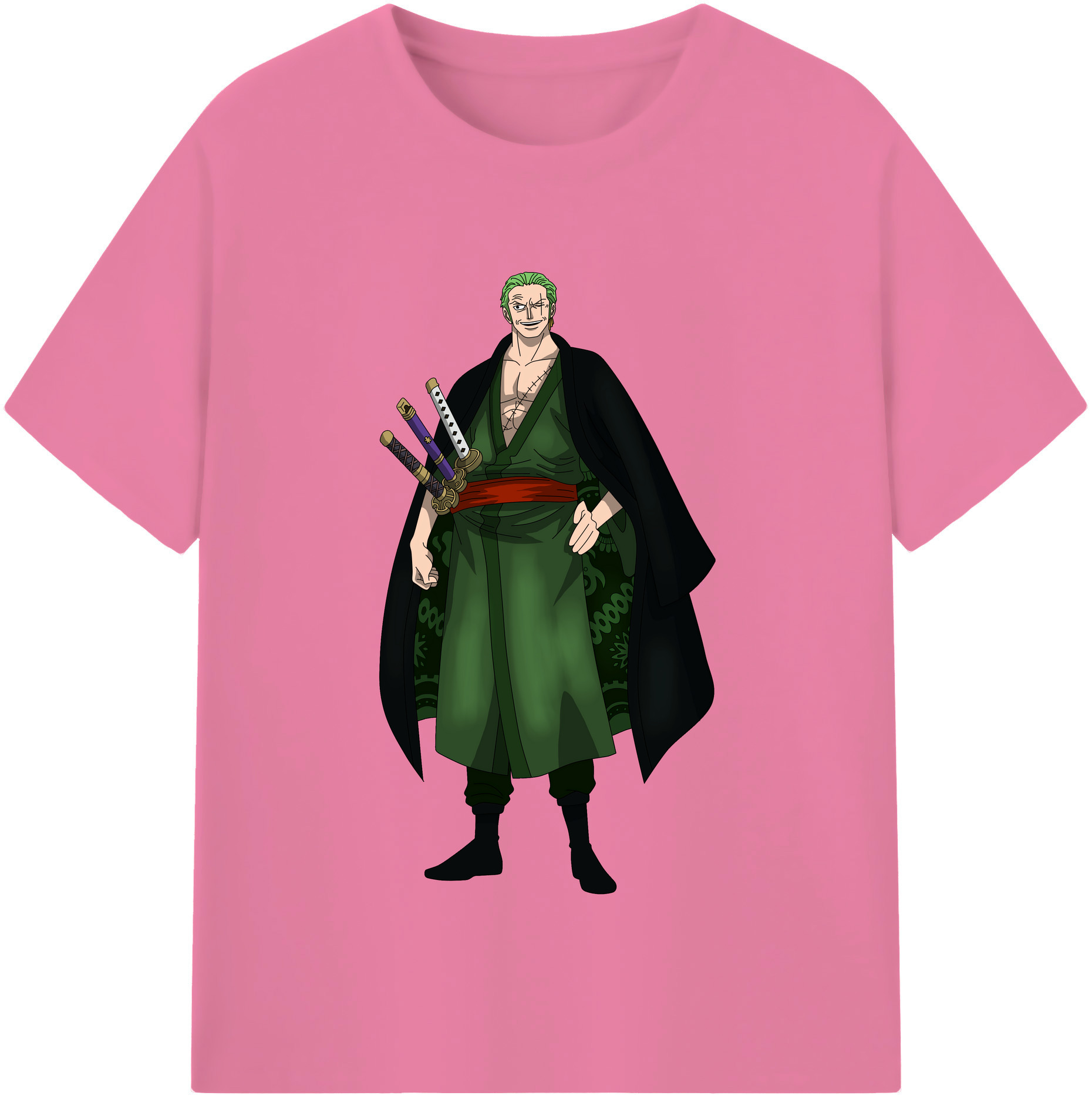 ワンピース ロロノア・ゾロ ONE PIECE Roronoa Zoro 綿100％半袖Tシャツ（フロントプリント）